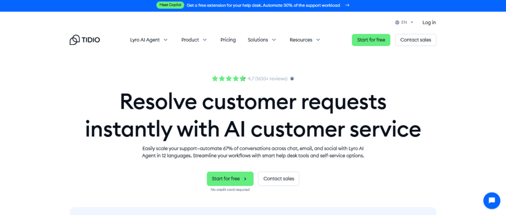 Tidio’s AI Chatbot